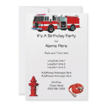 Fire Engine Birthday Party Invites