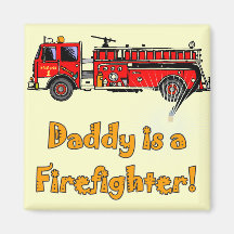 Fire Engine Daddy Firefighter T-shirts and Gifts Magnets