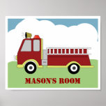 Fire Engine Firetruck Personalized Art Print
