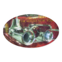 Fire Engine Horns and Bell Oval Sticker