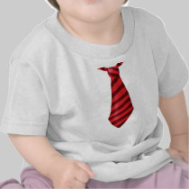 Fire engine red striped tie t-shirts