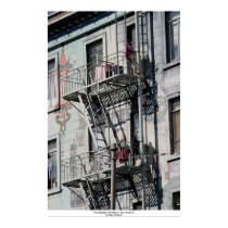 Fire Escapes, Chinatown, San Francisco, California posters by daysrays Fire Escapes, Chinatown, San Francisco, California posters