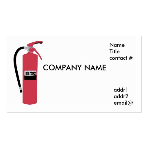 fire extinguisher DoubleSided standard business cards (Pack of 100