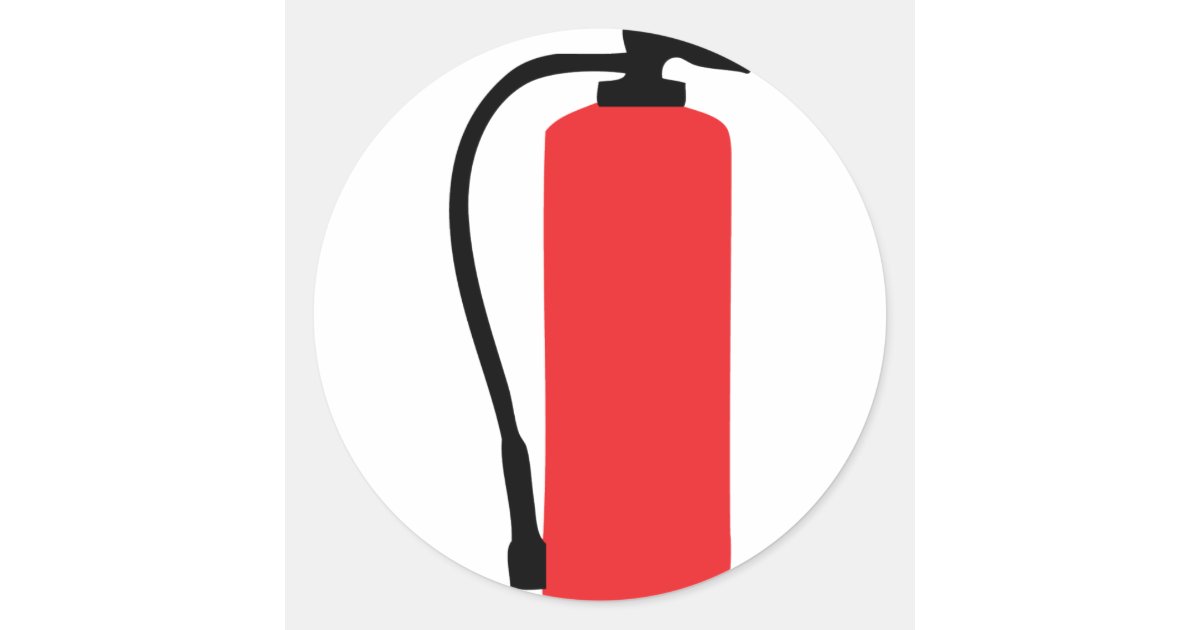 fire extinguisher classic round sticker Zazzle