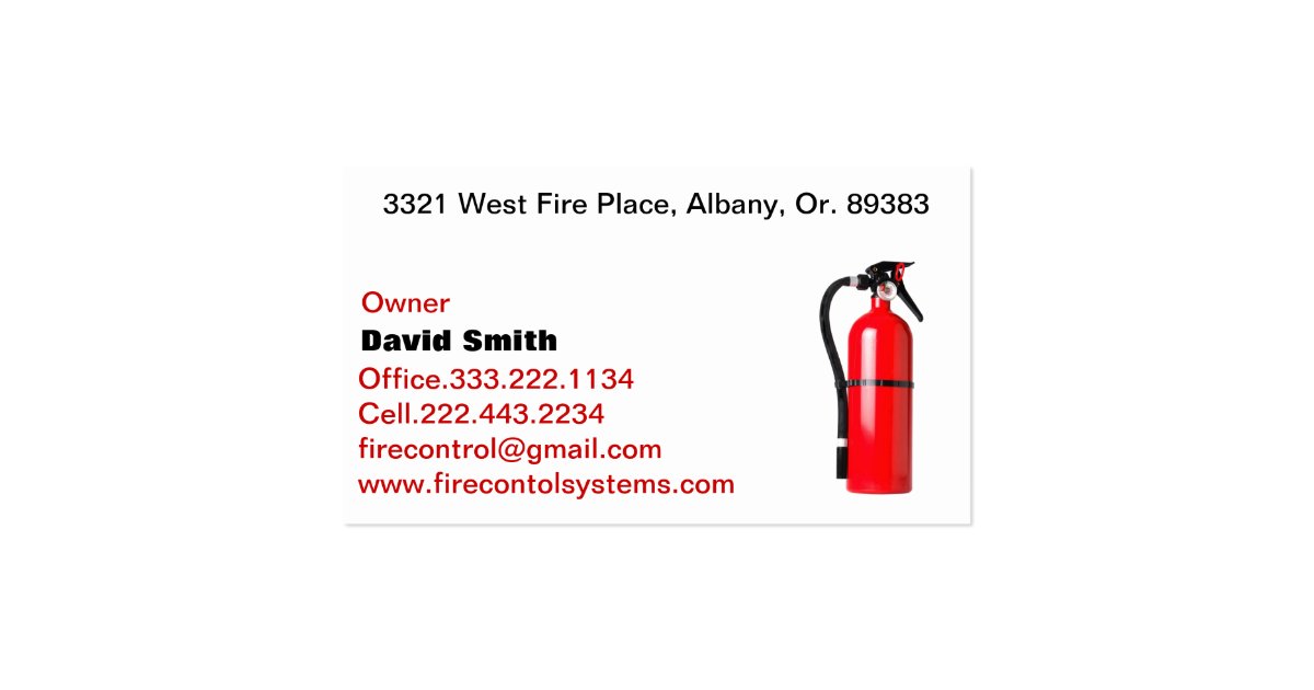 Fire extinguisher fire alarm system Business Card Zazzle