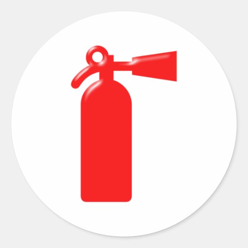 Fire extinguisher fire more extinguisher classic round sticker Zazzle