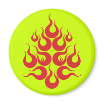 Fire Facial Mask magnets by tshirtdujour Fire Facial Mask magnets