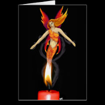Fire faerie greeting card cards