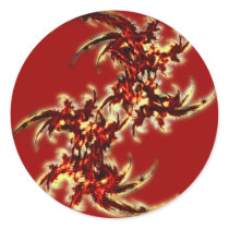 Fire Ferns Round Sticker