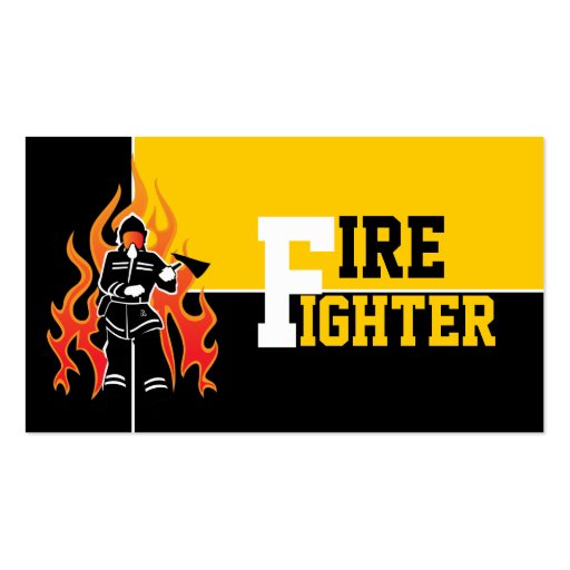 Fire fighter/fireman eye catching business cards (front side)