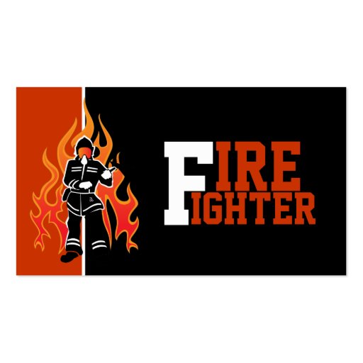 Fire fighter/fireman eye catching business cards (front side)
