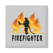 Fire Fighter Flames magnets
