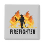 Fire Fighter Flames magnets
