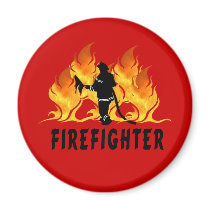 Fire Fighter Flames magnets