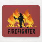 Fire Fighter Flames mousepads can be personalized with firefighters name, fire dept and message