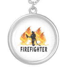 Fire Fighter Flames Custom Necklace