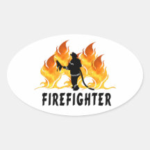 Fire Fighter Flames Sticker