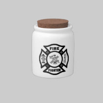 Fire Fighter Maltese candy jars