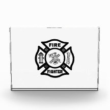 Fire Fighter Maltese Cross Acrylic Award