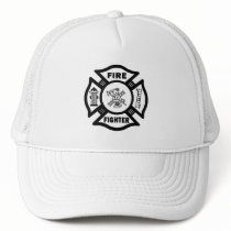 Fire Fighter Maltese Trucker Hat