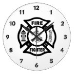 Fire Fighter Maltese Logo Wallclocks
