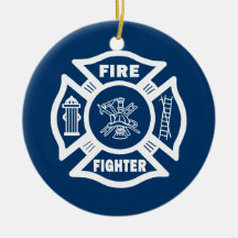 Fire Fighter Maltese Ornament