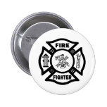 Fire Fighter Maltese Pinback Buttons