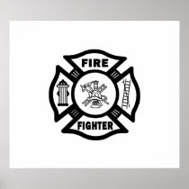 Fire Fighter Maltese Poster