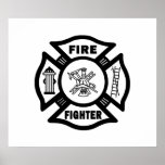 Fire Fighter Maltese Posters