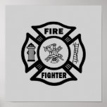 Fire Fighter Maltese Posters
