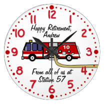 Fire Fighter Retirement Gift Custom Name Clock at Zazzle
