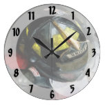 Fire Fighter's Helmet Closeup Round Wallclock