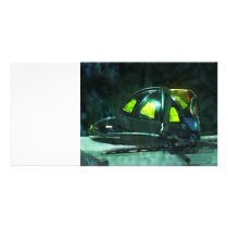 Fire Fighter's Helmet Photo Greeting Card