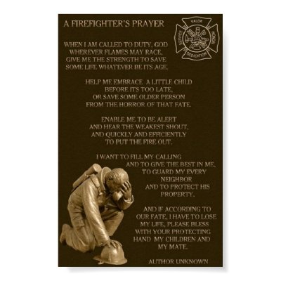 Fire Fighters Prayer Print by CRSMEDIC30