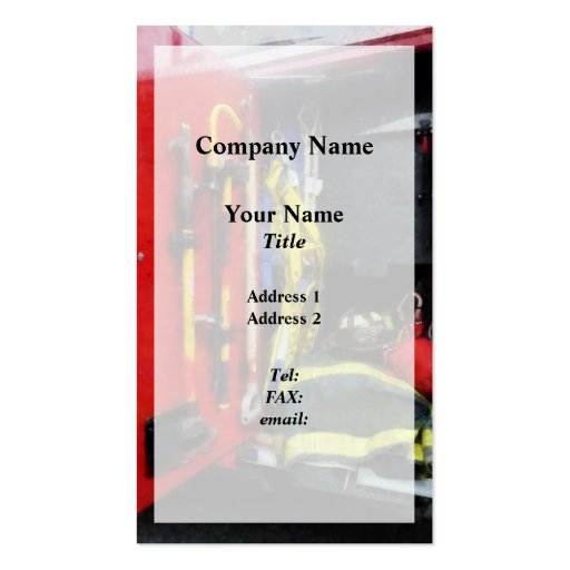 Fire Fighting Equipment Overlay Business Card Template (front side)