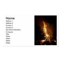 Fire flame man shape burning bonfire picture business card template
