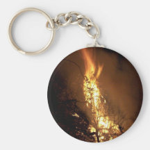 Fire flame man shape burning bonfire picture key chain