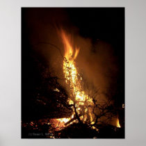 Fire flame man shape burning bonfire picture posters