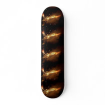 Fire flame man shape burning bonfire picture skate board decks