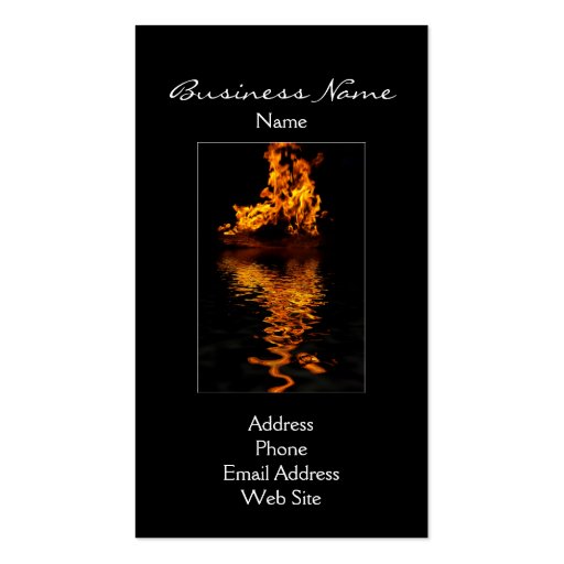 Fire Flames Burning Hot Passion Business Cards (front side)