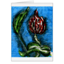 Fire Flower Black Bottom Mambo In The Style Of Bon Greeting Card