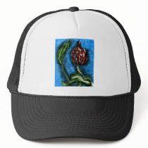 Fire Flower Black Bottom Mambo In The Style Of Bon Mesh Hats