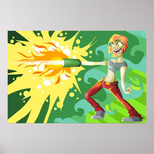 fire girl print