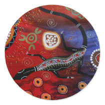 Fire Goanna Dreaming Round Stickers