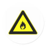 Fire Hazard Round Sticker