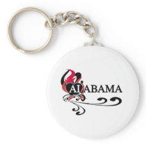 Fire Heart Alabama Keychain