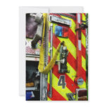 Fire Hose on Striped Fire Engine invitations