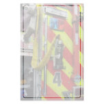 Fire Hose on Striped Fire Engine Custom Stationery