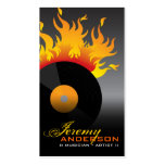 Fire Hot Flames Burn Retro Rock Old School Vinyl Business Card