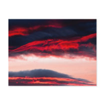 Fire in clouds postcards